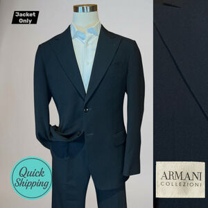 Armani Collezioni 40-42L Black Knit Lightly Textured Semi-Formal Dinner Jacket